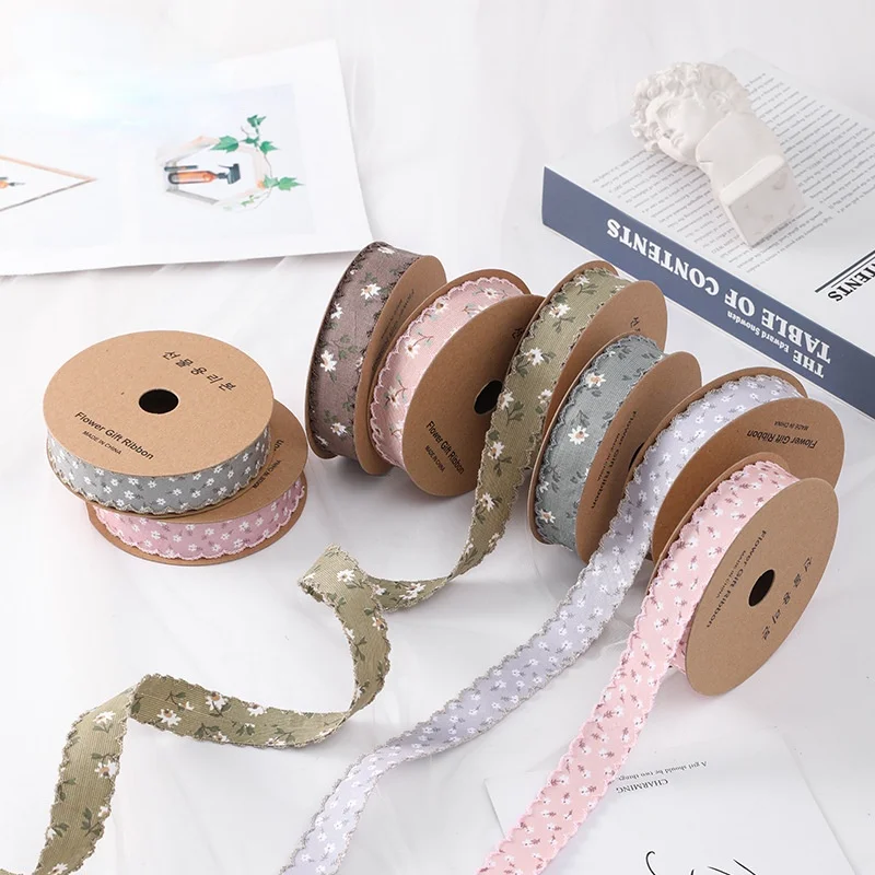 8 ярдов рулон зубчатой ткани летняя Цветочная лента цветочная упаковка украшение