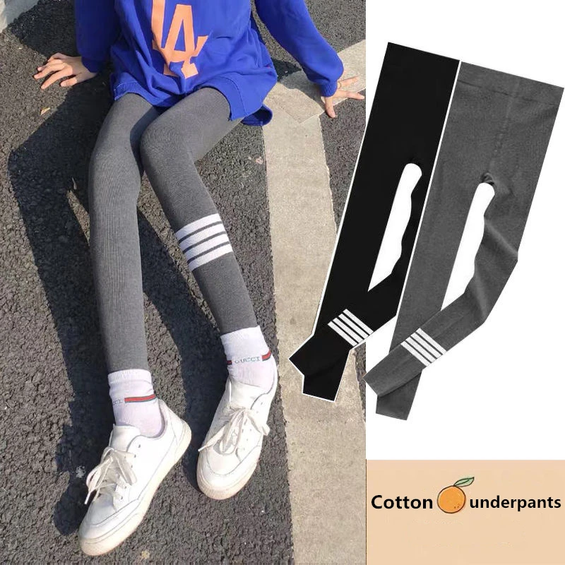 Женские зимние хлопковые леггинсы с завышенной талией фланелевые Вязаные Черные