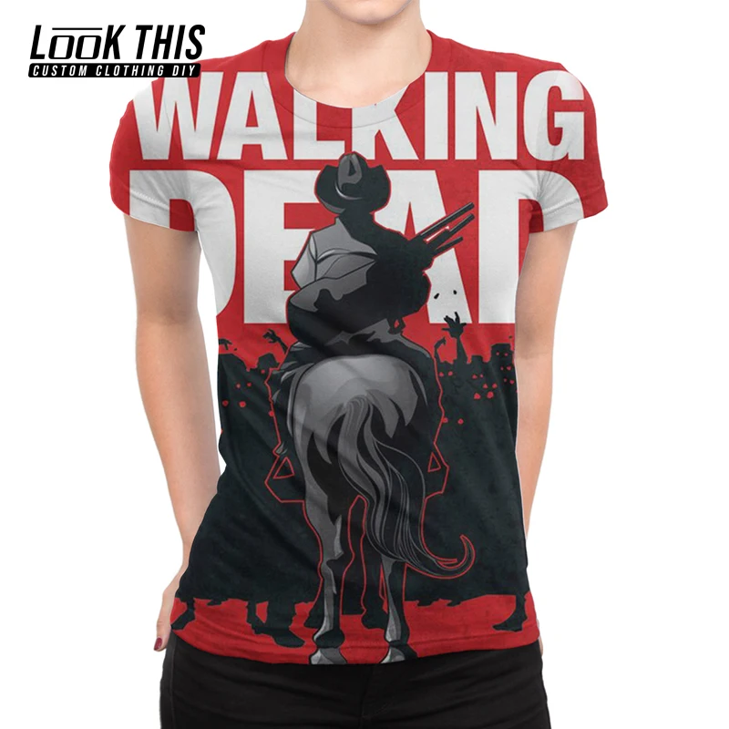 

2021 TV Series The Walking Dead 3D Scary Print O-neck T-shirt Girls Summer T Shirts Tops Clothing Women's T-Shirts Funny Tee