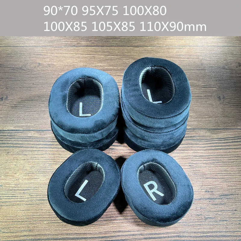 Сменные накладки для ушей из пены памяти овальные полностью бархатные 90X70 95X75 100X80