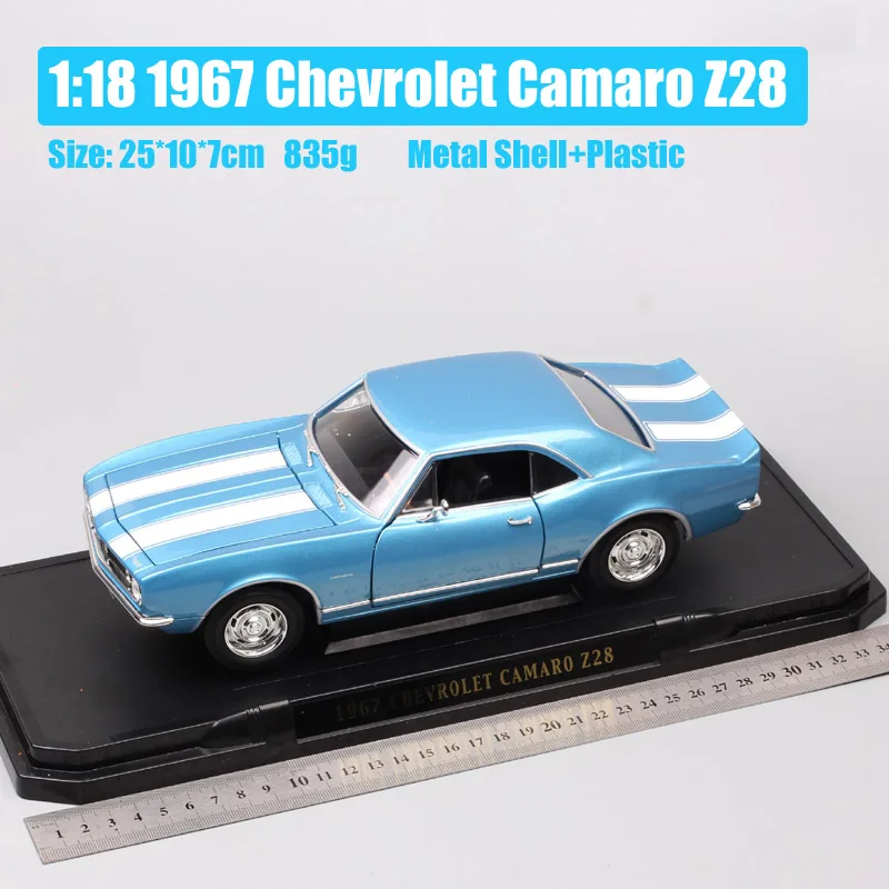 Классические 1:18 Большие весы Chevrolet Camaro Z28 1967 chevy модель автомобиля литая под