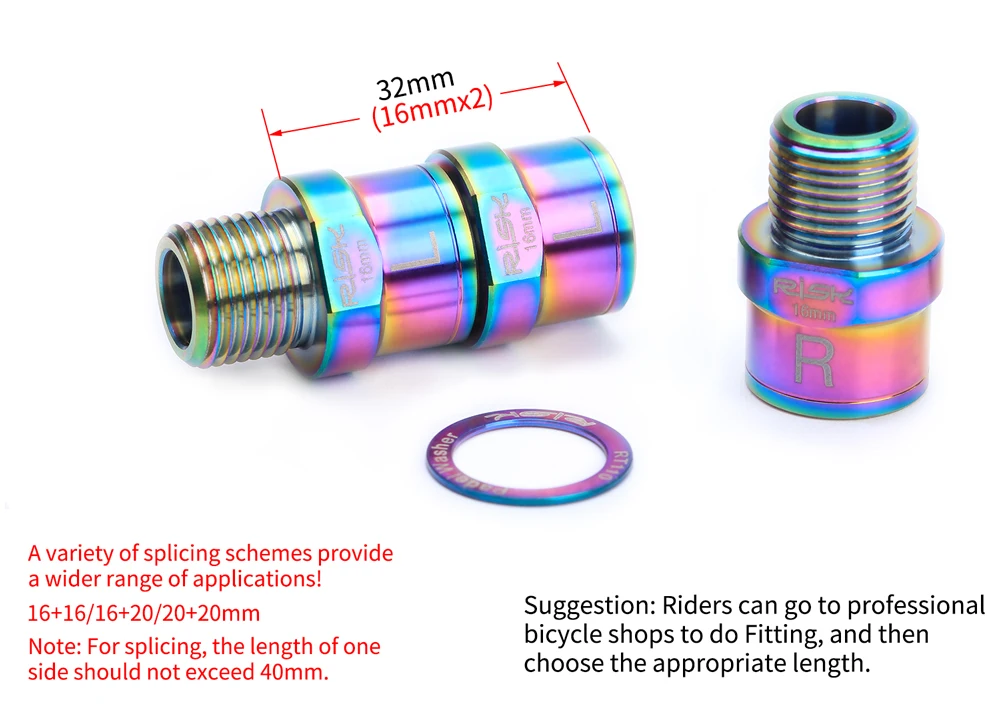 Titanium Bicycle Pedal Extension Screws Bolts for Bike Pedals Bolt Extender 16mm 20mm Ti Road Racing Mountain Bike Accessories