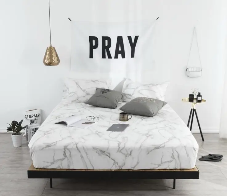 1 шт. мраморный дизайн наматрасник 100% хлопок простыня мягкая покрывало на кровать