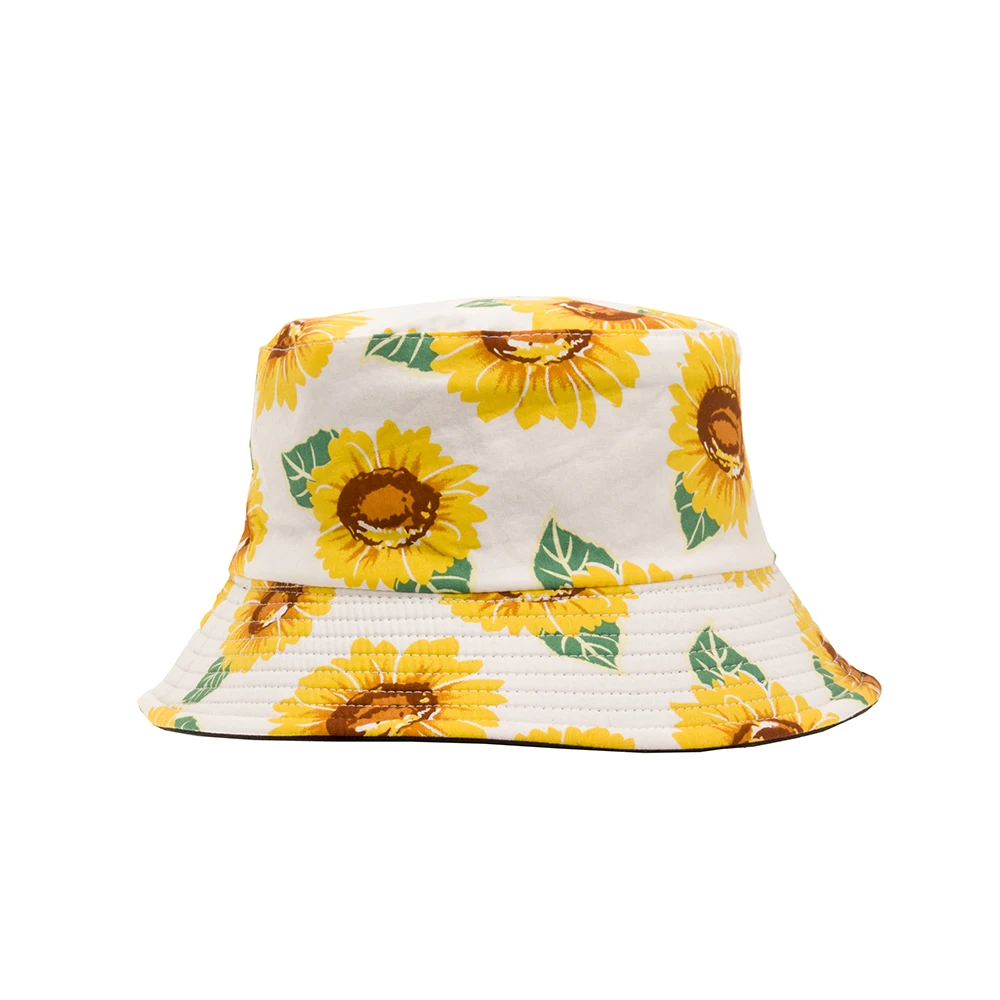 Шляпа с подсолнухами шляпа в рыбацком стиле Цветочная Панама двусторонняя