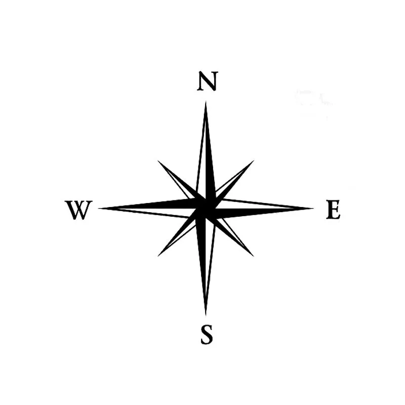 

Personality Compass Car Sticker Accessories Laptop Decal KK Vinyl PVC 12cm*12cm
