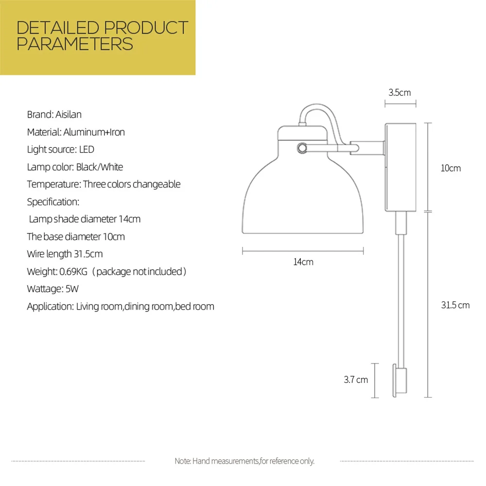 Светодиодный настенный светильник Aisilan регулируемая прикроватная лампа