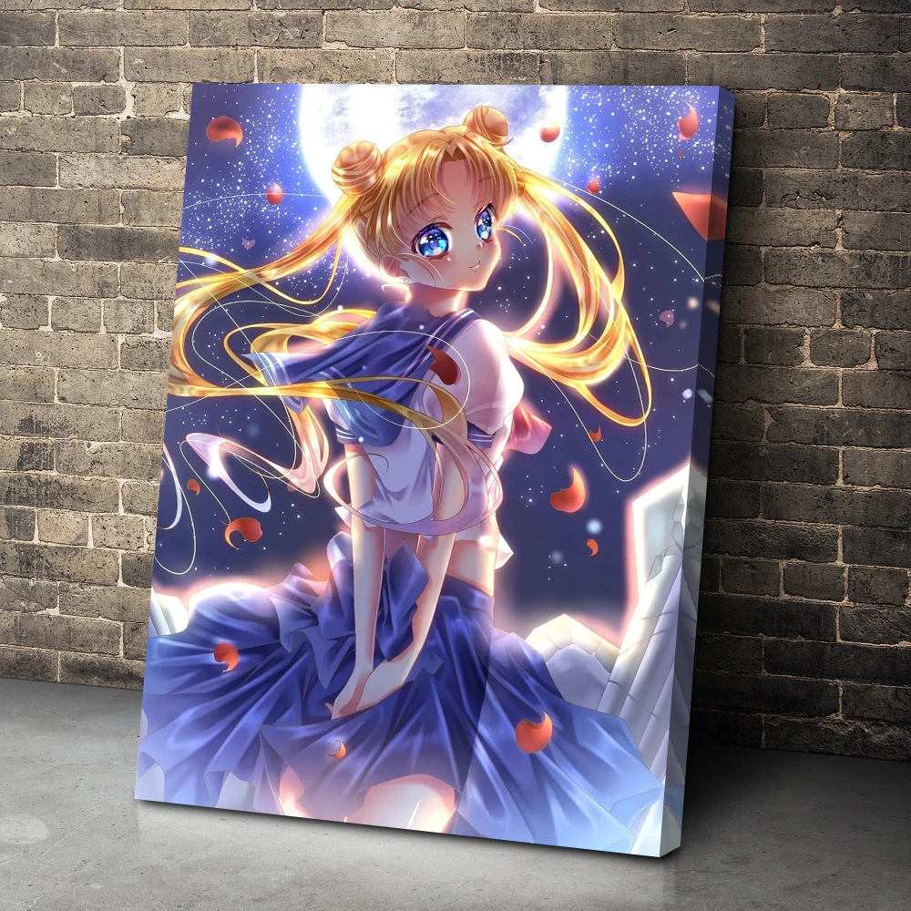 

Sailor Moon Lovely Anime Role Pictures Wall Art Home Decor Modern Canvas Poster HD Printed Modular Painting Living Room Frame