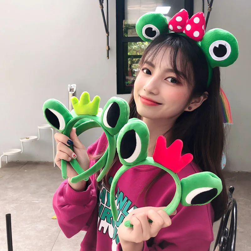 

Frog Crown Washing Hair Band Cartoon Animal Outing Cute Accessories Halloween Funny Hair Tie Girls Baby Hair Accessories
