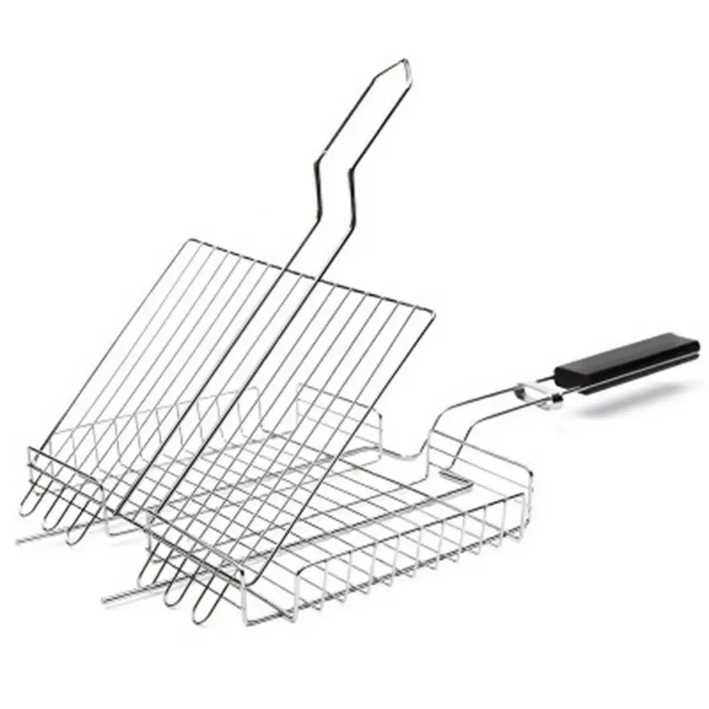 

60% Hot Sale Stainless Steel Rectangle BBQ Grill Outdoor Camp Barbecue Net Rack with Handle Kitchen Tools Gadgets
