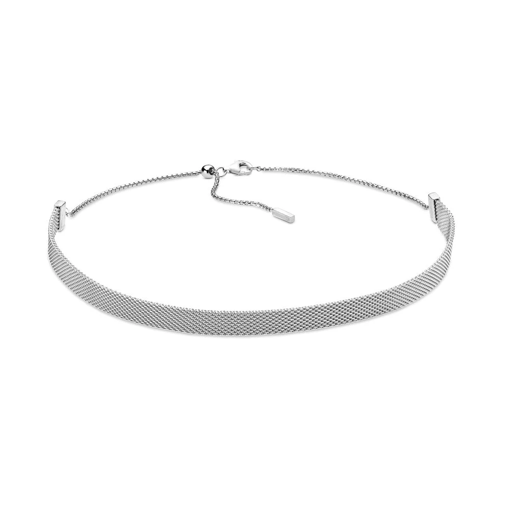 NEW 2019 100% 925 Sterling Silver High Quality Reflexions Mesh Choker Necklace Fit DIY Europe Women Original Fashion Jewelry | Украшения и