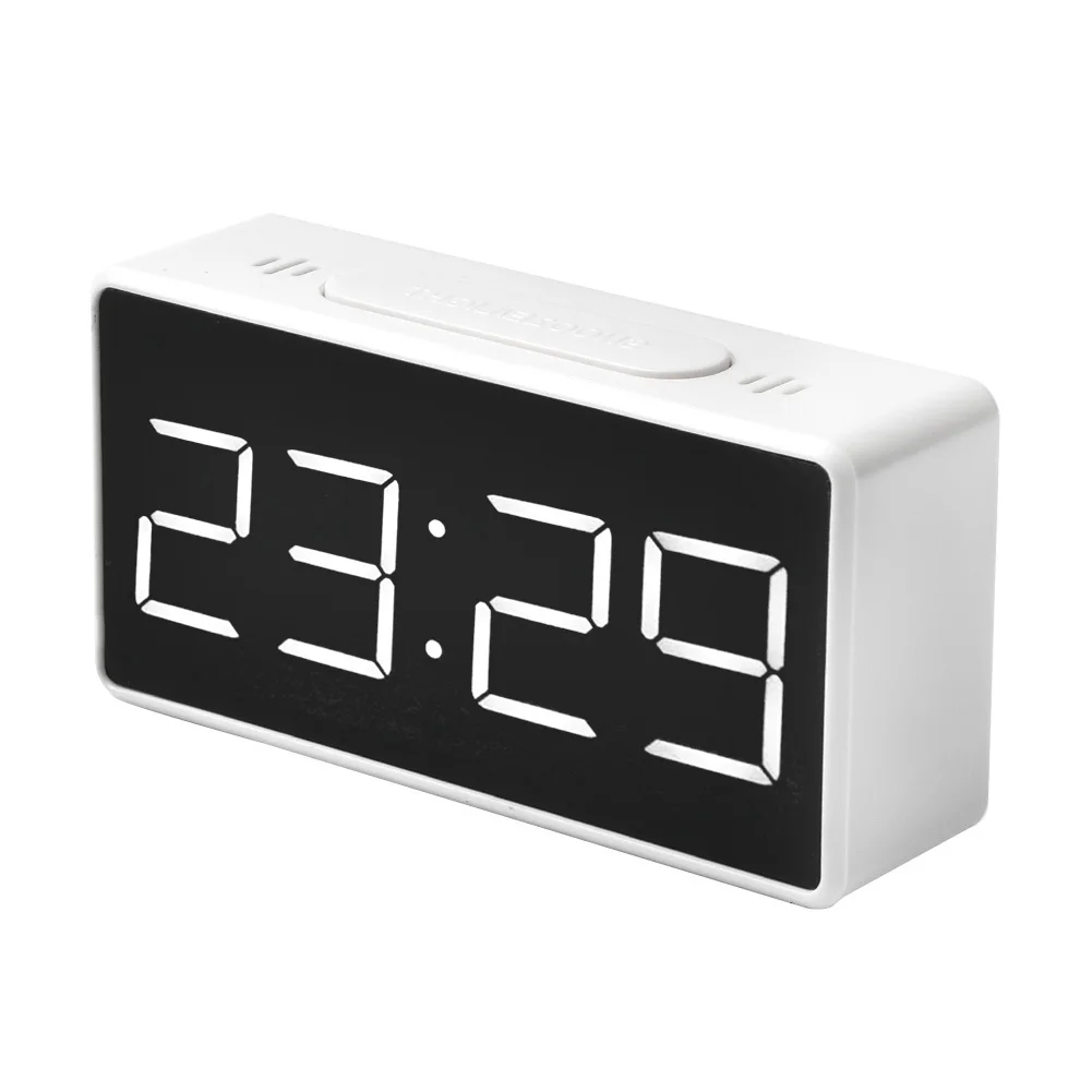 

Modern LED Digital Alarm Clock Voice Control Temperature Display Backlight Electronic USB/ Powered Clock Table For Home Decor