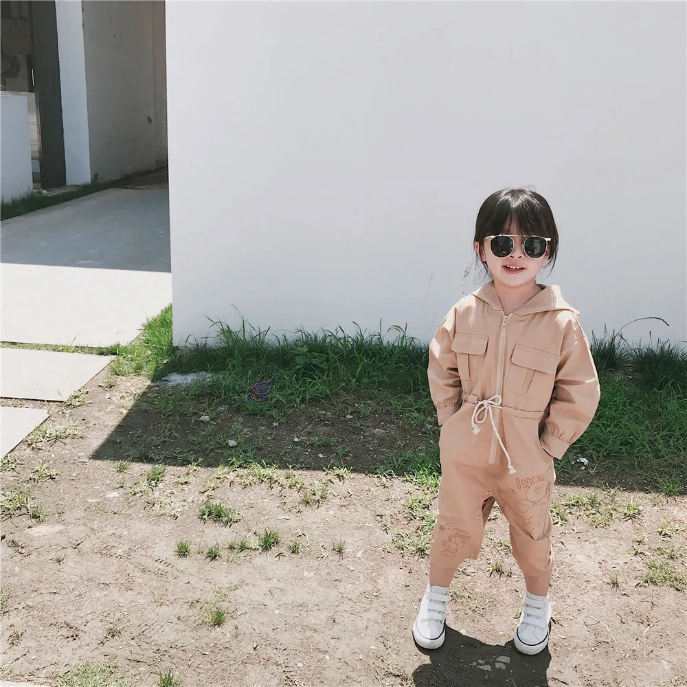 Tonytaobaby/осенняя одежда; Новая детская одежда; комбинезоны унисекс на молнии; Одежда для маленьких мальчиков и девочек