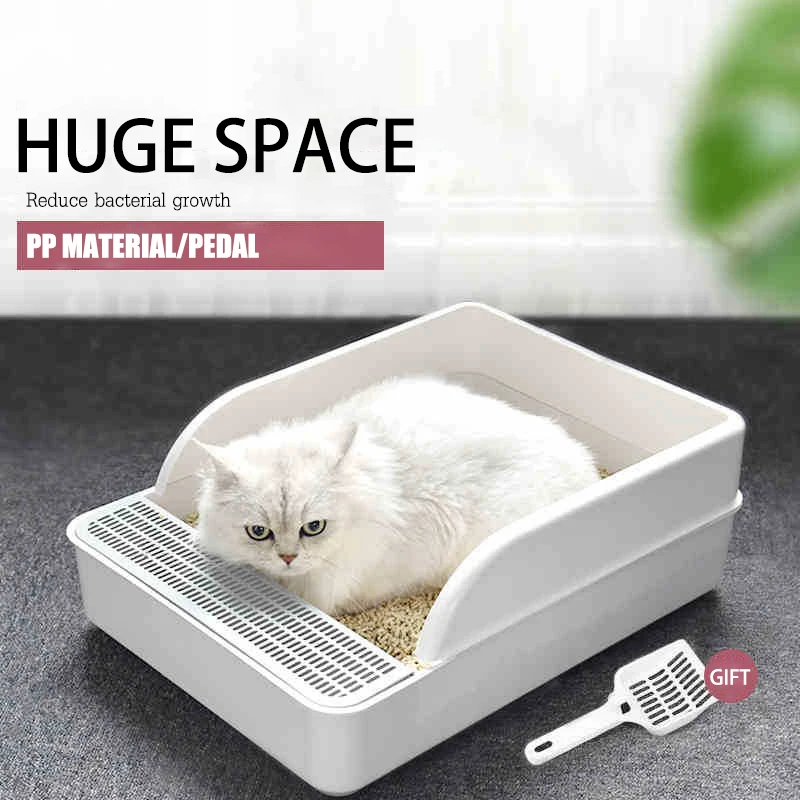 Полузакрытый кошачий Туалет большой размер поддон анти разбрызгиватель