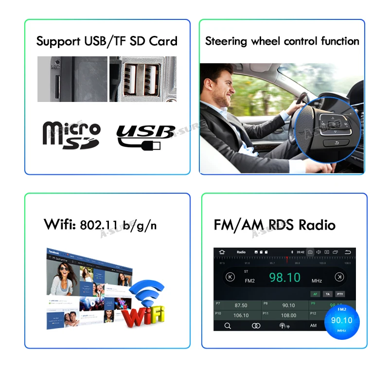 A-Sure 2 Din 8 ядерный 4 Гб ОЗУ Android 9 Автомагнитола gps Navi для Volkswagen VW Tiguan Polo Golf 5 6 Passat Caddy Transporter Touran