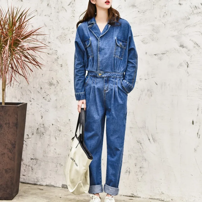 Spring Fashion Loose Fit Jeans Jumpsuit 