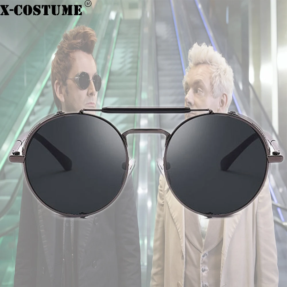 Мужские солнцезащитные очки круглые металлические ретро очки|Аксессуары для