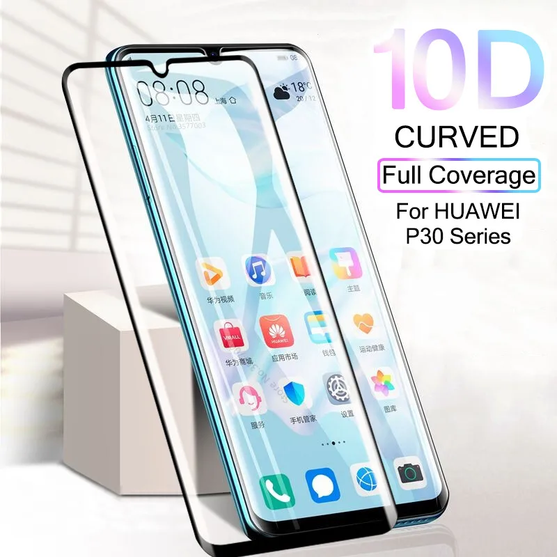 10D закаленное стекло для huawei P30 pro Lite Plus Защитное экрана Pro светильник изогнутое |