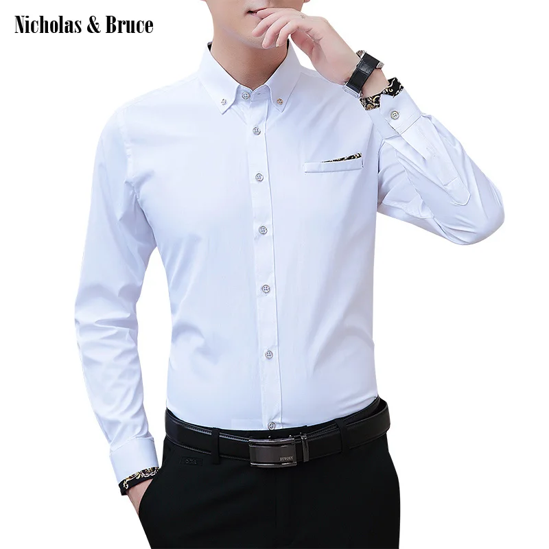 N &amp B рубашка мужская деловая приталенная Мужская одежда весна-осень хит продаж
