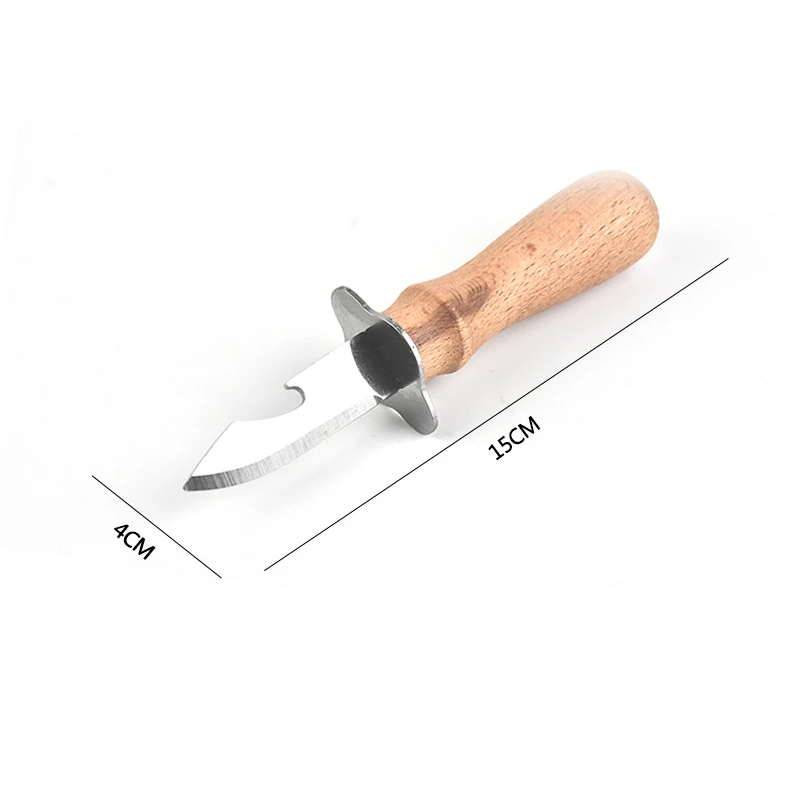 Нож для устриц из нержавеющей стали с деревянной ручкой открывалка бутылок
