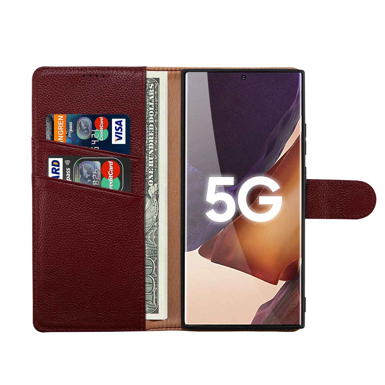 

Чехол-бумажник из натуральной кожи для Samsung Galaxy Note 20, ультратонкий ударопрочный чехол с полным покрытием, роскошный чехол из воловьей кожи, ч...