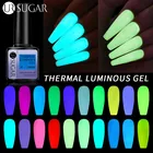 UR SUGAR 7,5 мл светящийся Гель-лак для ногтей светоотражающий Блестящий светильник в темноте Fashy УФ светодиодный гель отмачиваемый Гель-лак для дизайна ногтей сделай сам