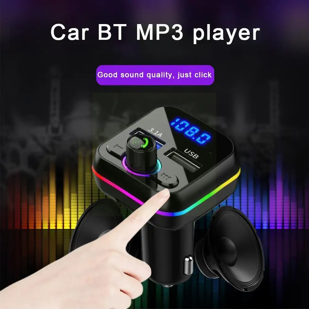 

Fm-передатчик Bluetooth 5,0, автомобильный комплект громкой связи, аудио 3,0 модулятор, беспроводной комплект с подсветкой, Fm MP3-плеер, Автомобильный...