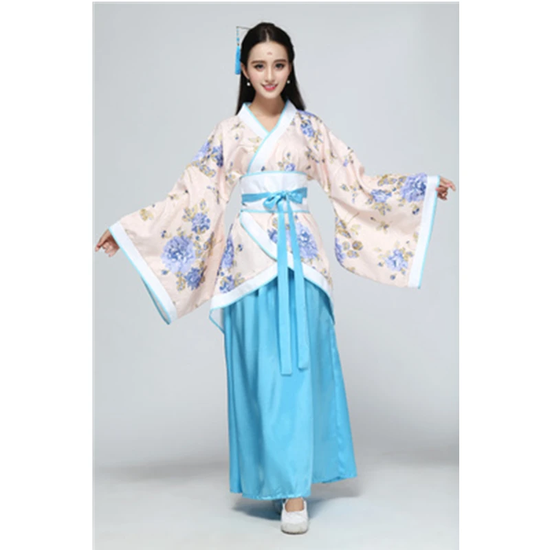 Color7 Китайский традиционный новогодний женский костюм для выступлений Hanfu, 14 цветов, Женский праздничный костюм в стиле Тан, платье Чонсам для девочек, ретро костюмы - Цвет: Color7