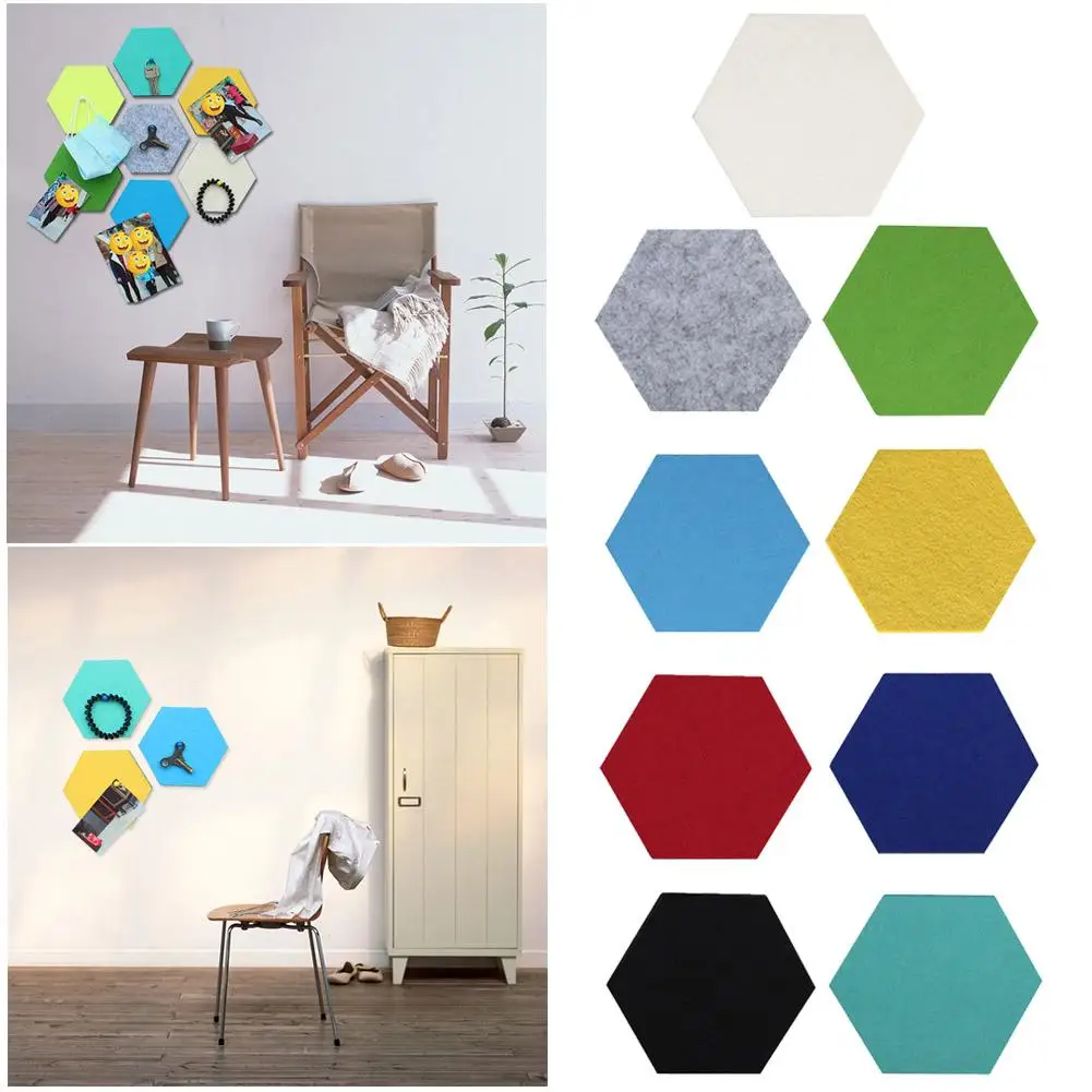 3D квадратная круглая Шестигранная самоклеящаяся фетровая Наклейка на стену s