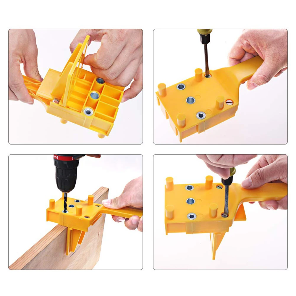 

4PCS Quick Wood Doweling Jig Woodworking Oblique Hole Locator Durable Practical Multi-functional Drill Bits Pocket Hole Jig
