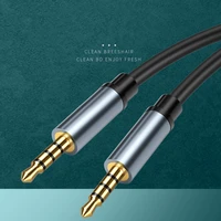 car aux cord 1m nylon jack audio cable 3 5 mm to 3 5mm aux cable male to male cloth audio aux cable gold plug for iphone speaker