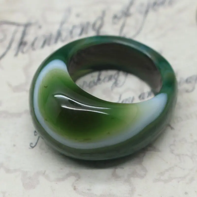 

Кольцо из натурального агата и седла, кольцо из китайского жадеита, очаровательное ювелирное изделие ручной работы, модные аксессуары для ж...