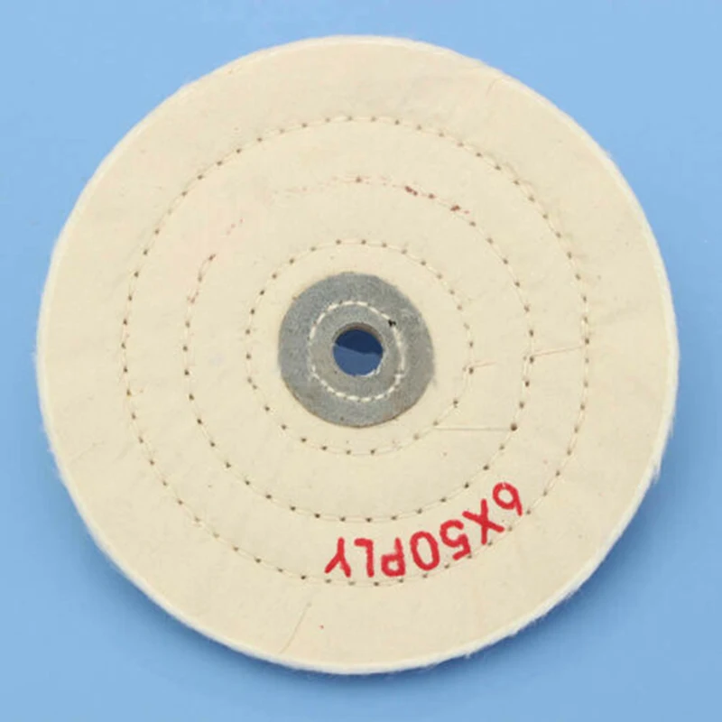 

150mm White Flannel Cloth Buffing Polishing Wheel Jewelry Watches Grinder Pad