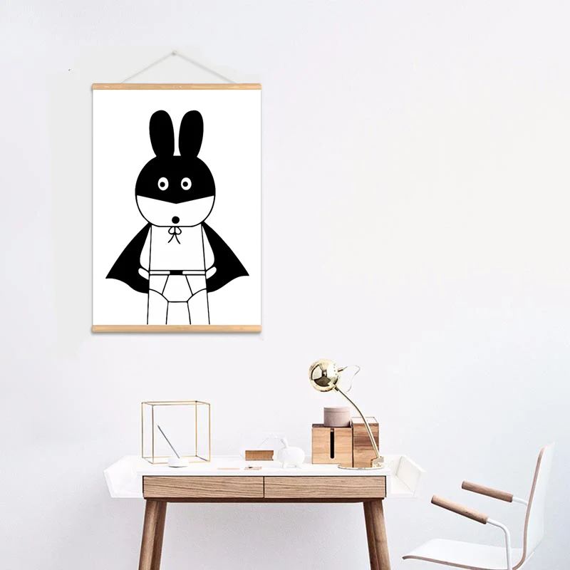 Скандинавский постер с изображением кролика на холсте в скандинавском стиле