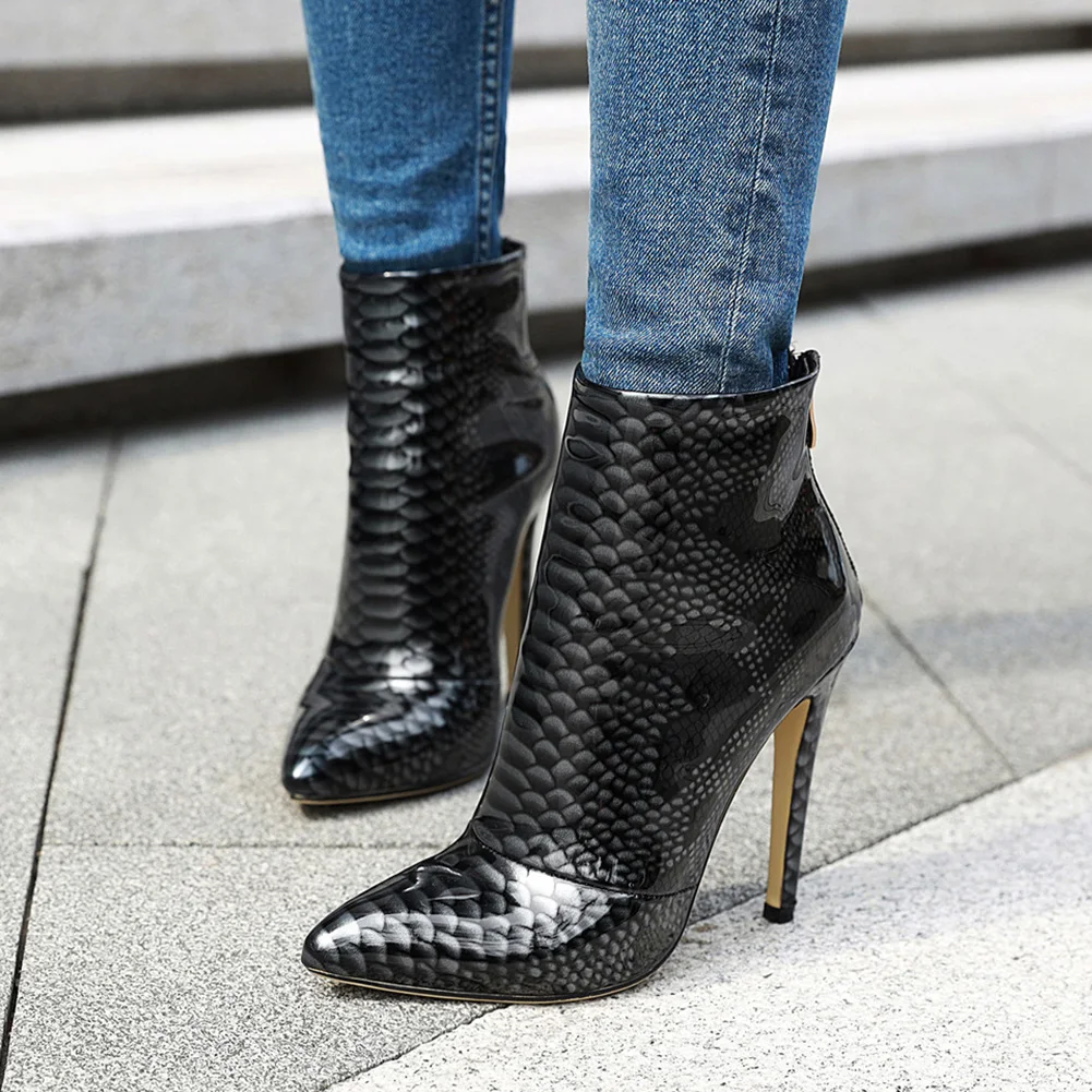 Sarairis High Quality Plus Size 33-46 INS Hot Shoes Woman Boots Female Super High Heels Zip Up Party Boots Women Shoes
