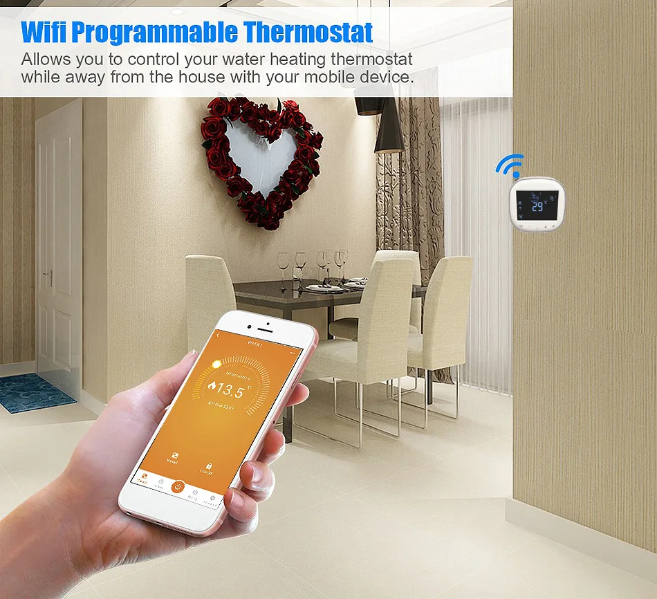 Терморегулятор для теплого пола Котельный термостат Умный термостат Wi-Fi Alexa Голосовое управление программируемый комнатный термостат Голосовое управление газовый котел Электрический напольный терморегулятор 220 в