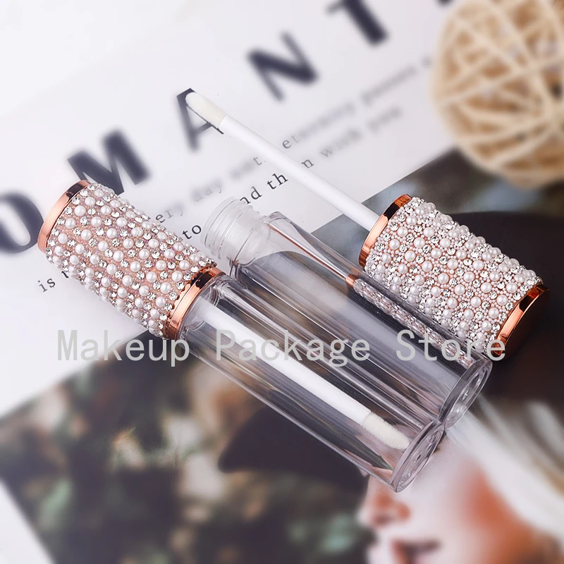 

5ml Silver Round Lip Gloss Tubes Clear Empty Lip Gloss Containers Lipgloss Bottles Cosmetic DIY Pearl Diamond Lipgloss Tube