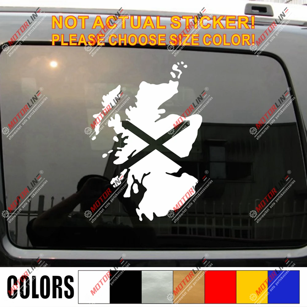 Шотландская карта флаг сальтир контур Наклейка шотландский автомобиль винил