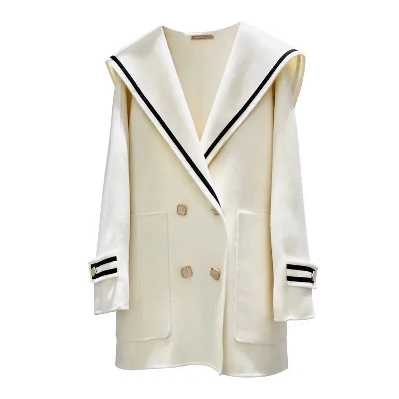 Женский блейзер с матросским воротником Sister Fara двубортный утепленный жакет