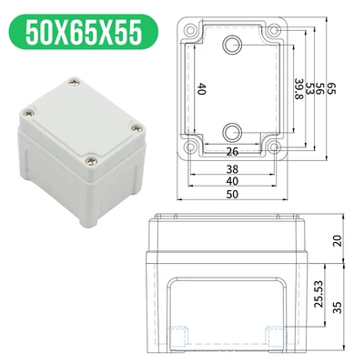 65x50x55mm(LxWxH) Высококачественная Водонепроницаемая электрическая распределительная коробка серии AG, IP67, ABS пластик, RoHS, чехол для корпуса, наружная распределительная коробка - Цвет: 65x50x55mm(LxWxH)