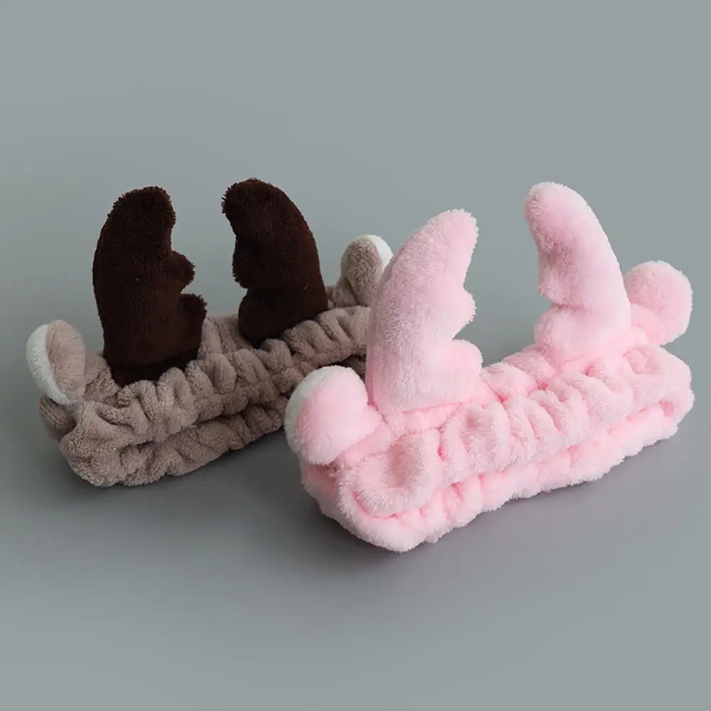 Женский милый рога дизайн удобный мыть лицо Bathe волосы держатель эластичный