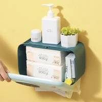 toilet paper holder roll paper storge box garbage bag storage boxs multifunctional wall mounted tissue box bathroom accessories