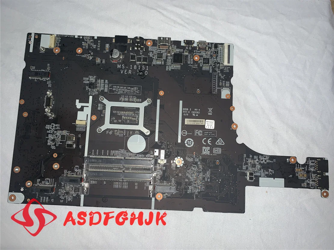 

Original laptop motherboard FOR MSI GT83 GT83VR MS-1815 MS-18151 VER 1,0 WITH I7-6820HK CPU test OK