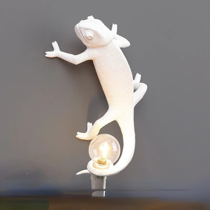 

Modern Led Wall Lights Chameleon Table Lamp Living Room Study Room Bedside Bedroom Indoor Lighting Resin Animal Decorative Lamps