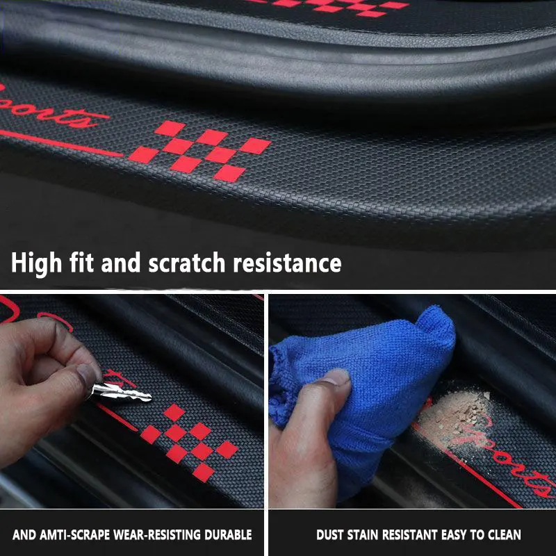 Car Rear Bumper Stickers Trunk Guard Plate Carbon Fiber Leather Protective Strip For Alfa Romeo Spider Giulia Giulietta 147 159 |