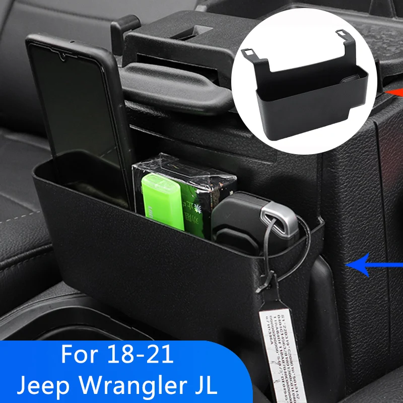 

TAJIAN Car Rear Armrest Storage Box Organizer Barrel Case Black High Quality ABS Stowing Tidy For Jeep Wrangler JL 2018-2021