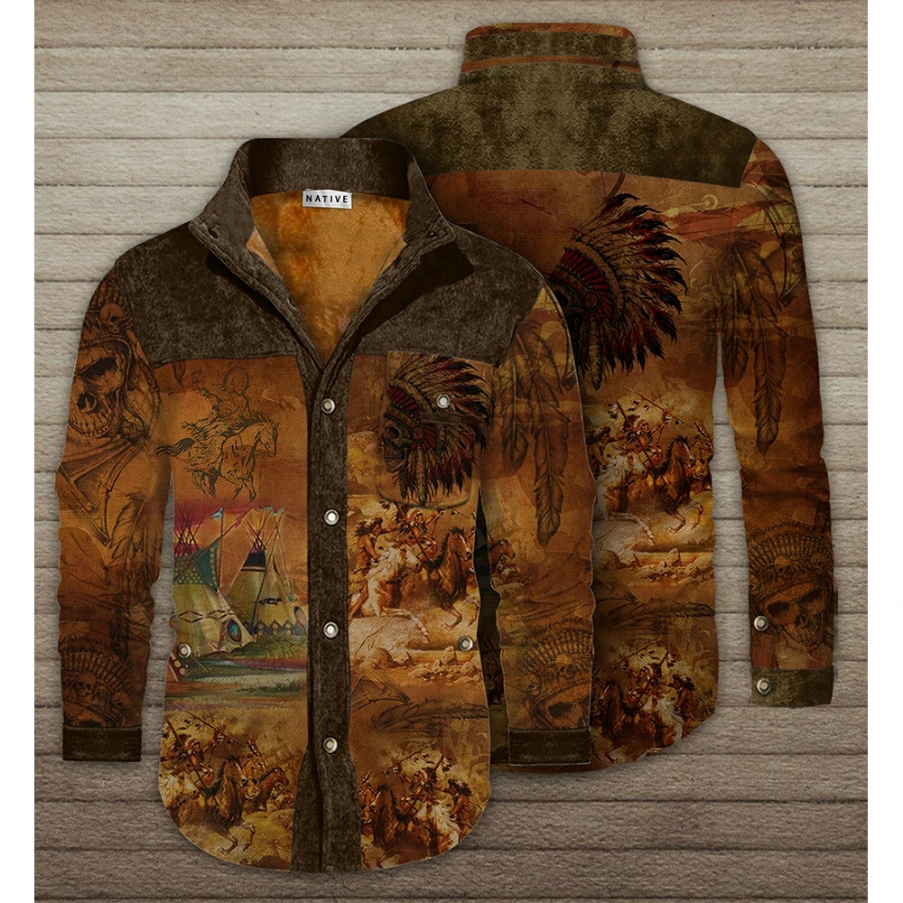 Новая модная мужская теплая шерстяная стеганая куртка с 3D-принтом на весь рост |