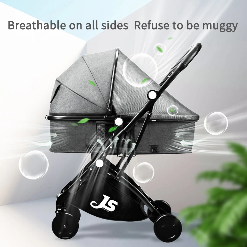 

Convenient Baby Stroller 3 In 1 High Landscape Stroller Reclining Baby Carriage Foldable Stroller Baby Bassinet Puchair Newborn