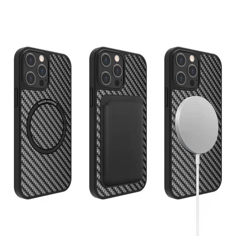 

Magsafe Carbon Fiber Phone Cases for iphone 13 Pro Max Case Magnetic Wireless Charge Shockproof Back Coques For iphone 13 Cover