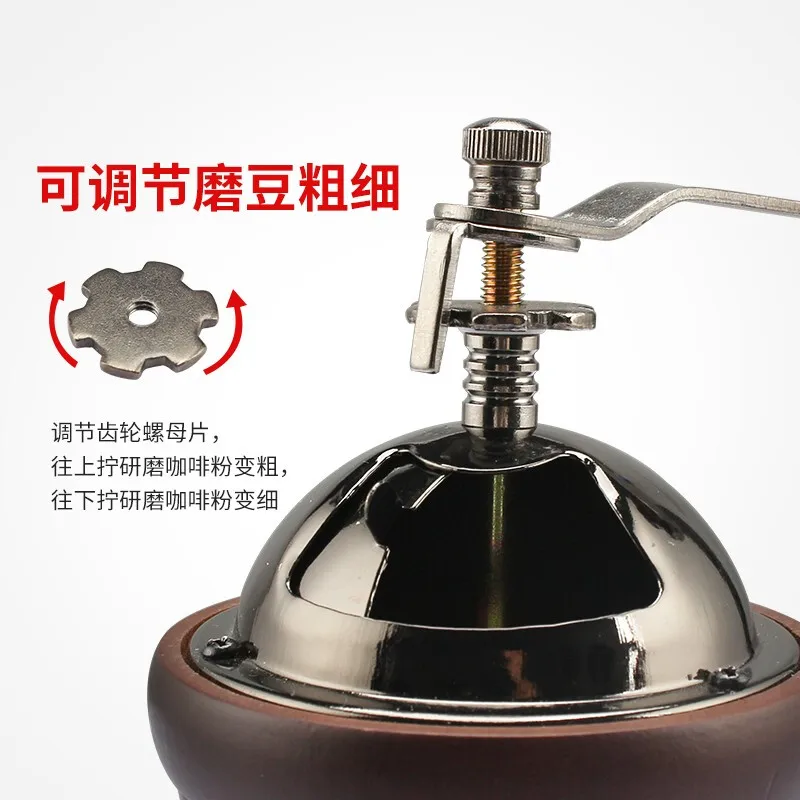 

Retro Manual Coffee Bean Grinding Machine Household Small Hand-Grinding Solid Wood Tube Grinder