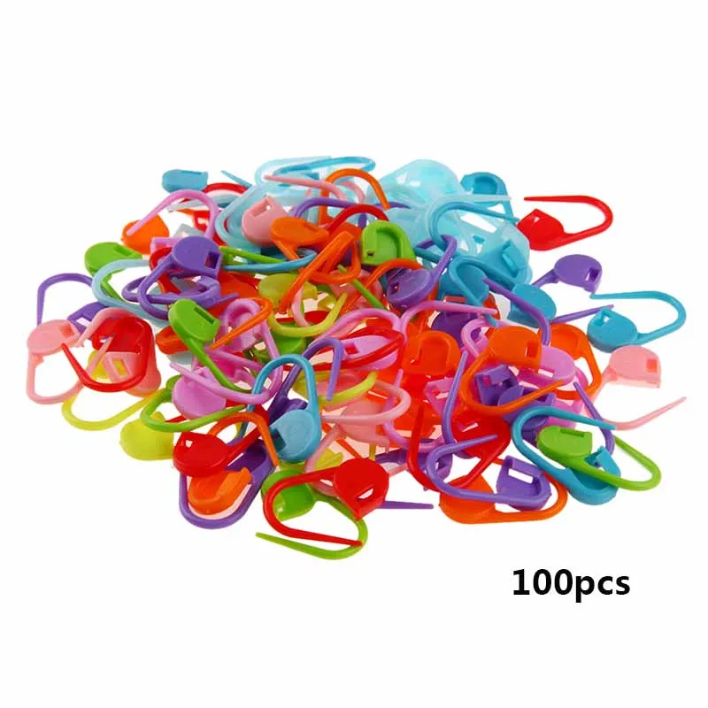 100pcs 20/50/100 шт. Держатель вязания фиксаторы Пластик кольцевые маркеры для Вязание крючком "сделай сам" для пошива одежды E5M1 - Цвет: 100pcs